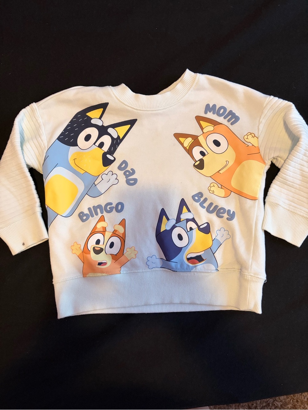 Cream Bluey Family Graphic Kids Sweatshirt